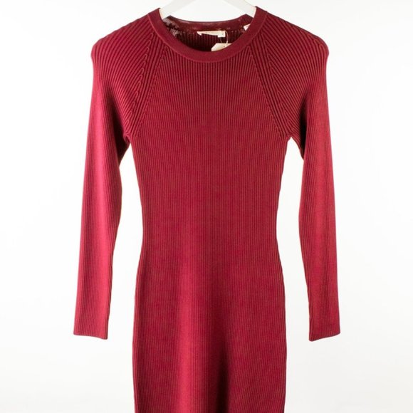 A.L.C. Nick Burgundy Ribbed Dress - Picture 2 of 7